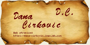 Dana Ćirković vizit kartica
